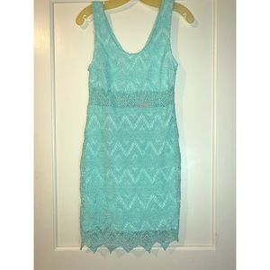 Summer blue/green lace dress